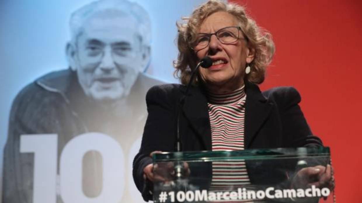 Manuela Carmena, interviene en el acto con motivo del centenario de Marcelino Camacho