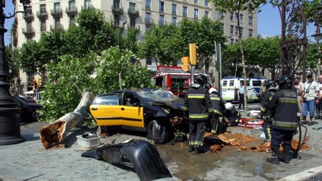 Un accidente en el Paseo de Gracia de Barcelona