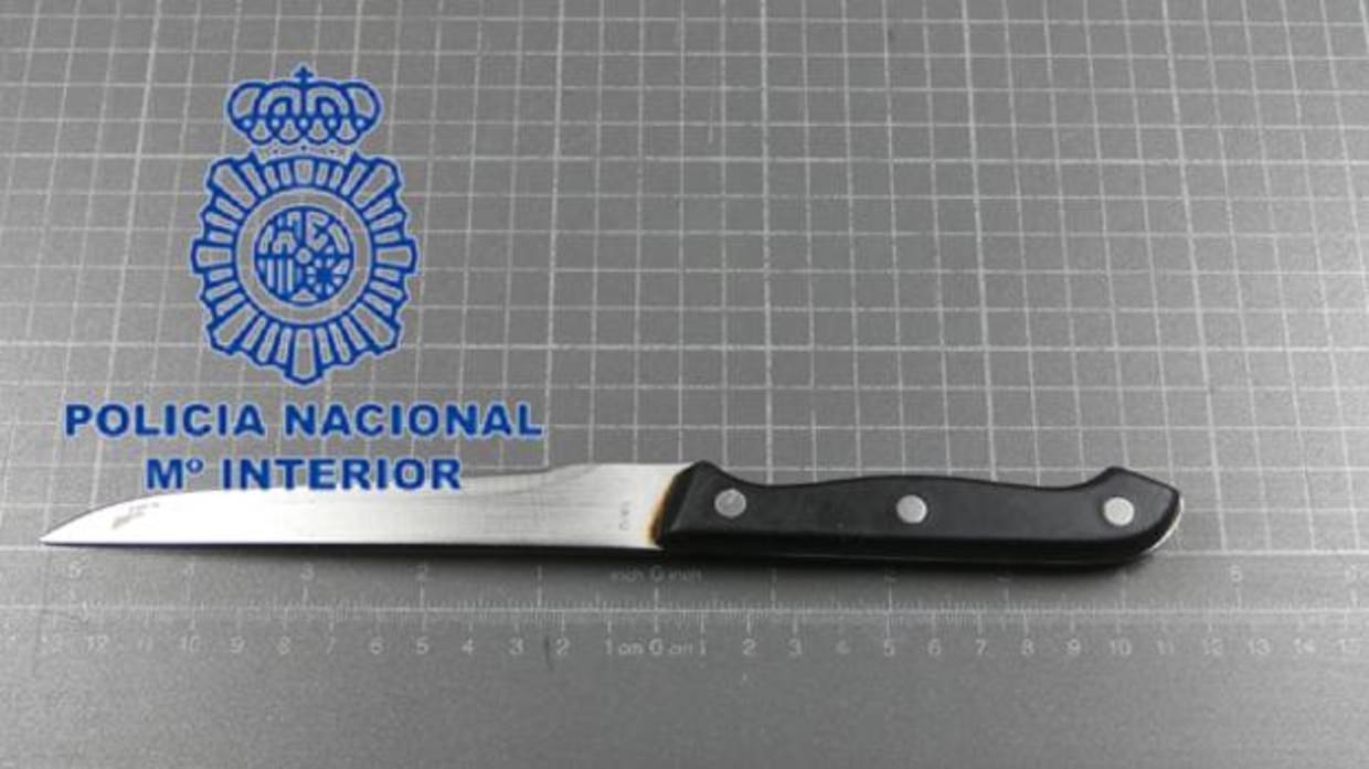 El cuchillo utilizado presuntamente en el intento de homicidio en Valencia