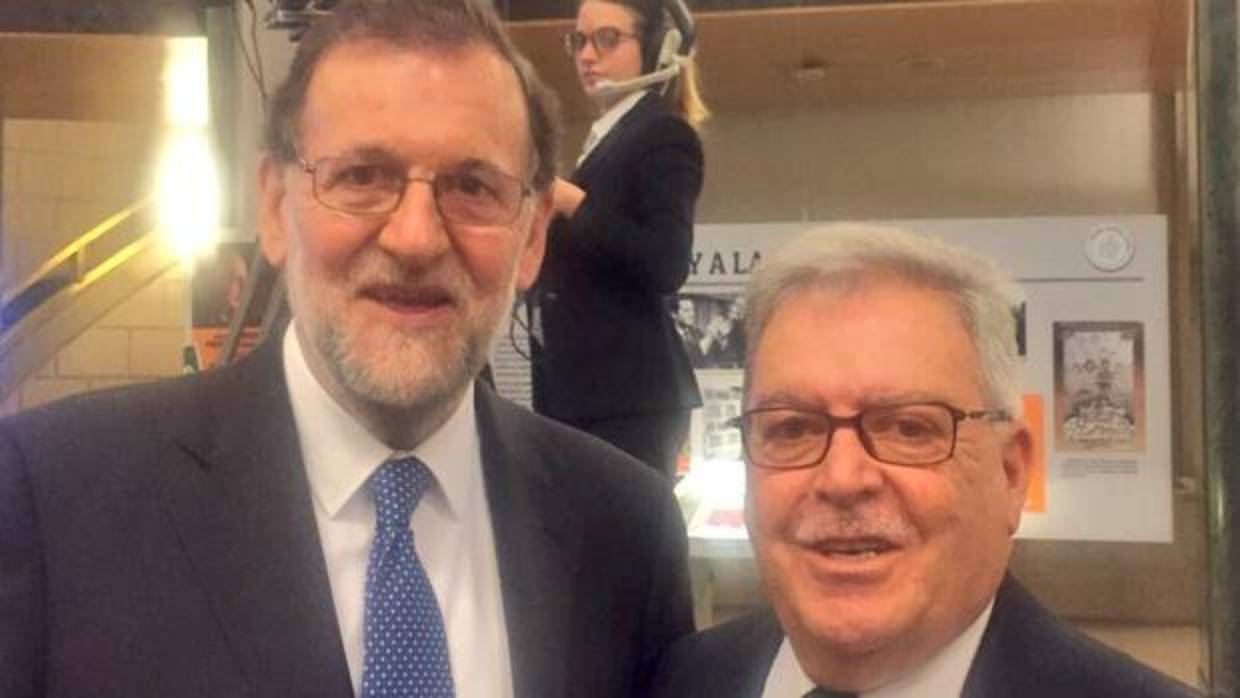 Mariano Rajoy y José Miguel Bravo en junio de 2017 en Madrid