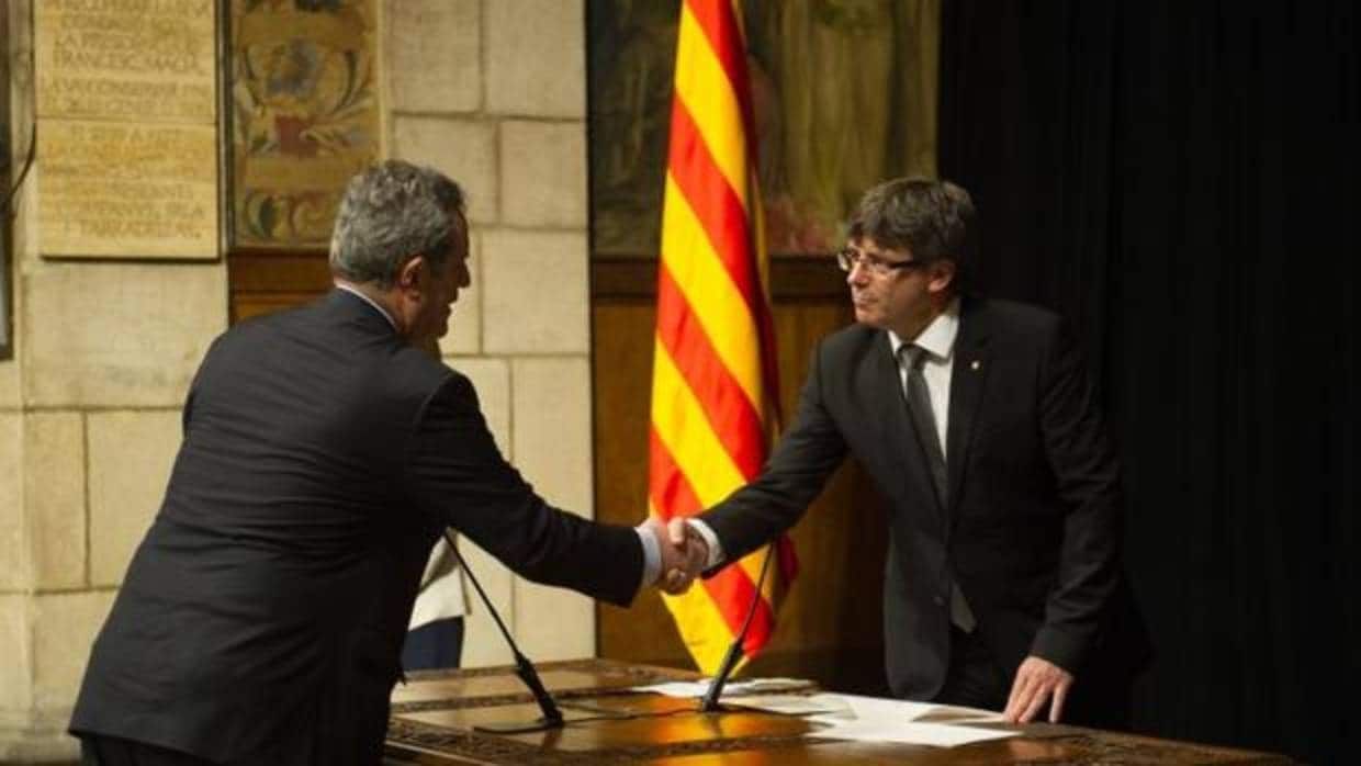 Joanquim Forn, en su toma de posesión en julio como conseller de Interior de Carles Puigdemont