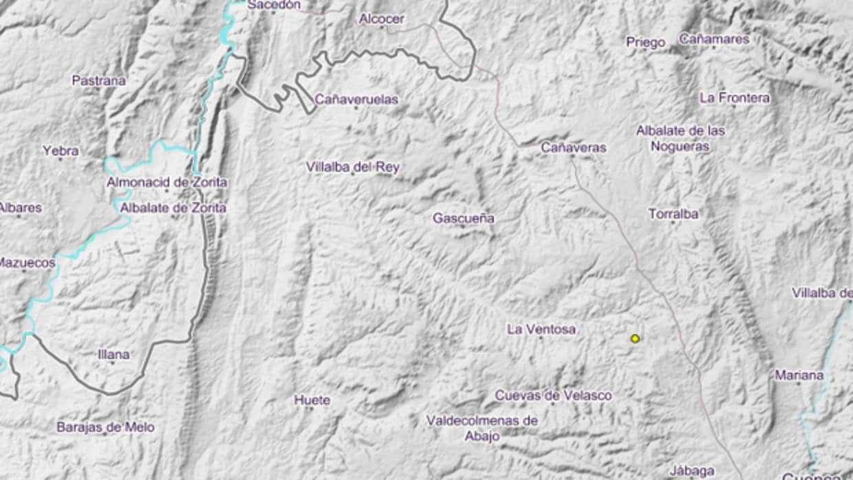 Mapa del terremoto en Villar de Domingo Garcia (Cuenca)