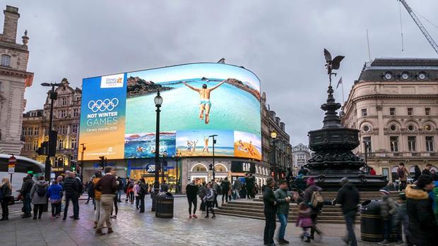 Canarias «saca chispa» a los Juegos Olímpicos de Invierno en Piccadilly, Londres