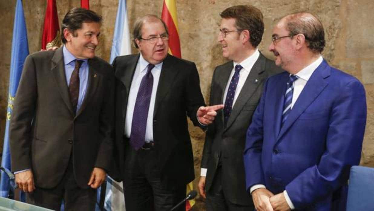 Los presidentes de Asturias, Castilla y León, Galicia y Aragón, este lunes en León