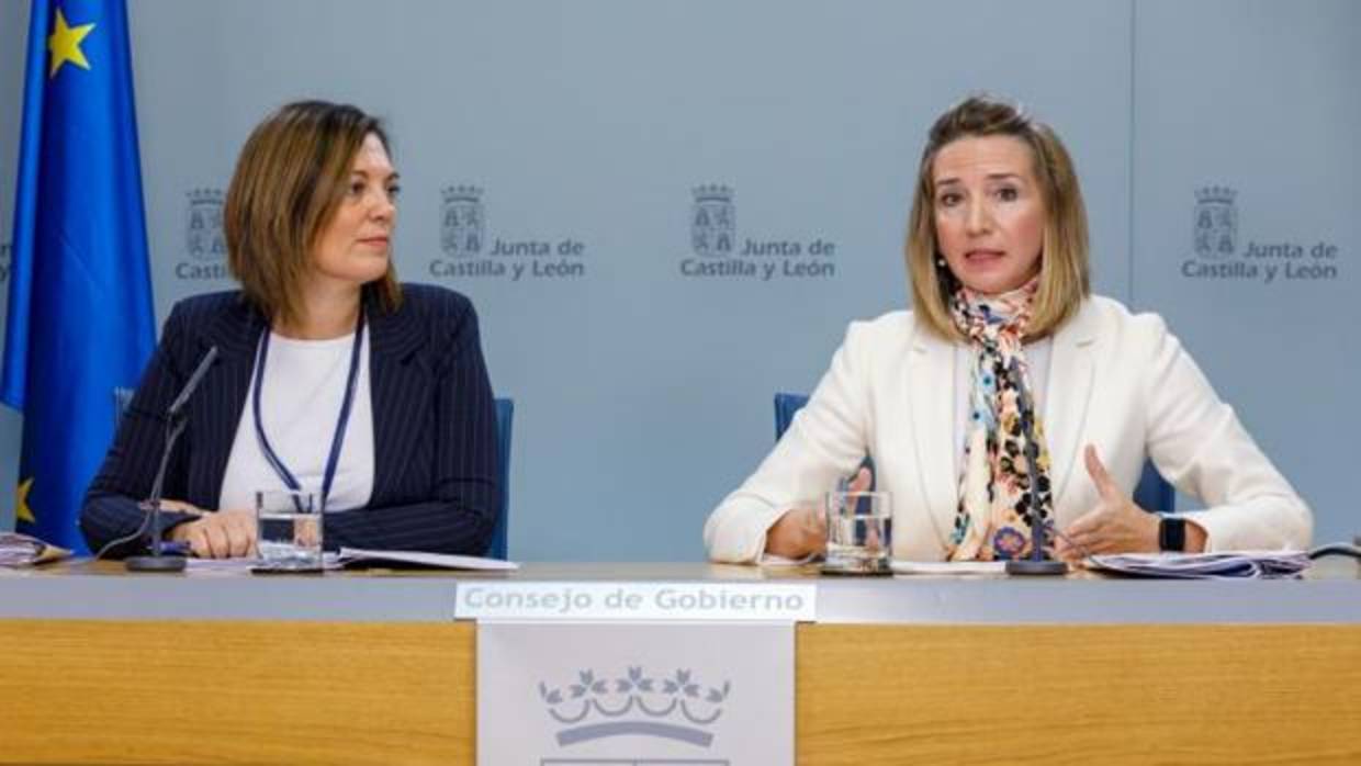 Milagros Marcos y Alicia García, este pasado jueves durante la rueda de prensa posterior al Consejo de Gobierno