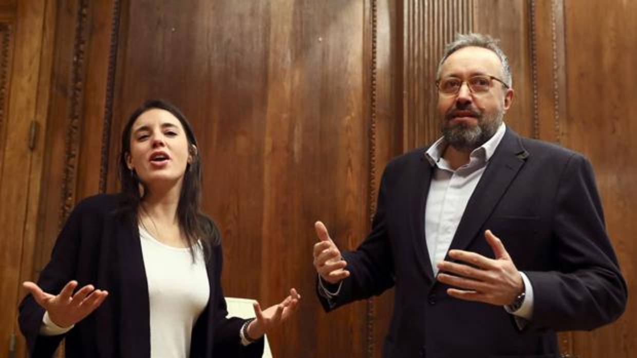 Irene Montero y Juan Carlos Girauta, portavoces de Unidos Podemos y Ciudadanos