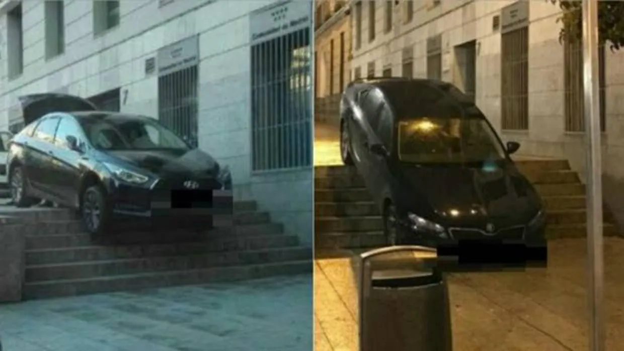 Dos coches VTC atrapados en las mismas escaleras de Pedro Zerolo, en Chueca