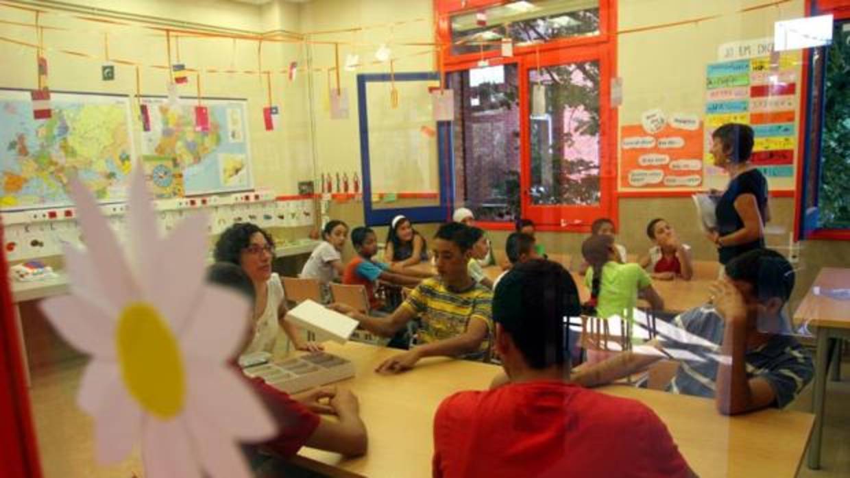 Interor de una aula, en un centro en Cataluña