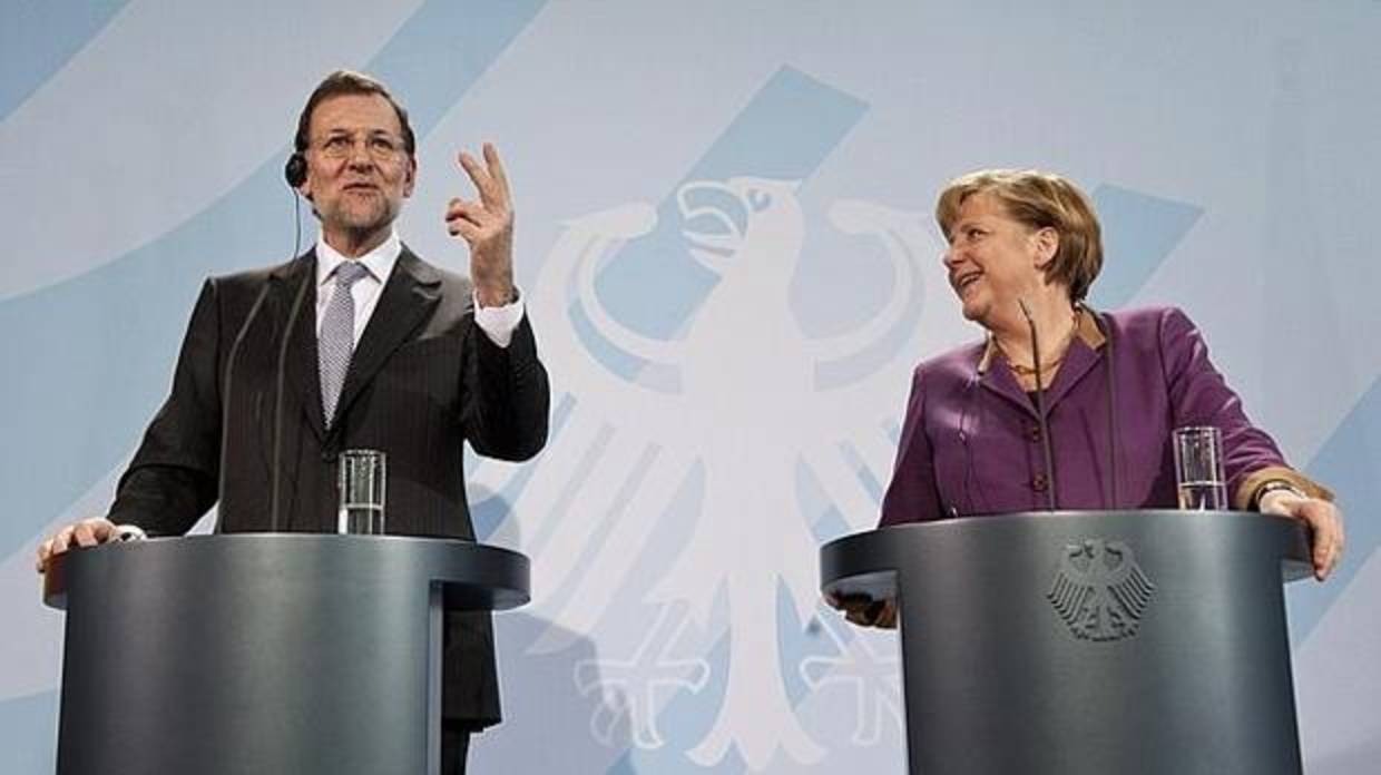 Mariano Rajoy y Angela Merkel, en Berlín