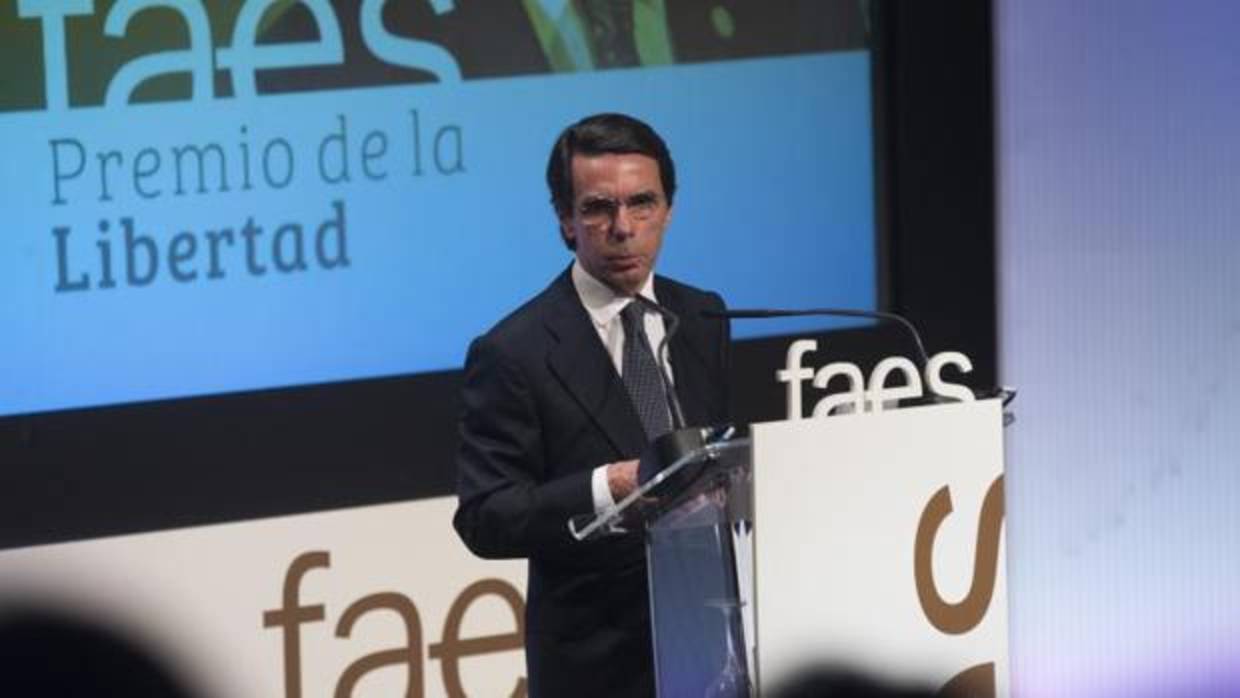 Aznar, durante su discurso de esta tarde