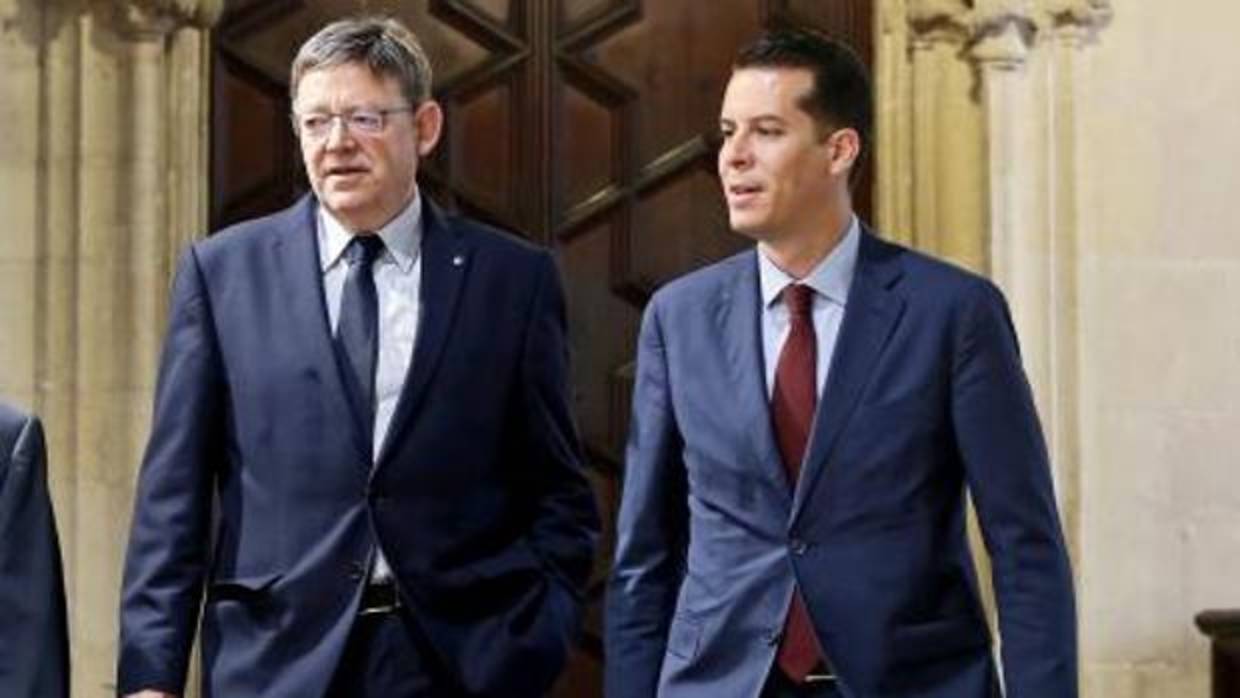 Rubén Alfaro con el presidente de la Generalitat, Ximo Puig
