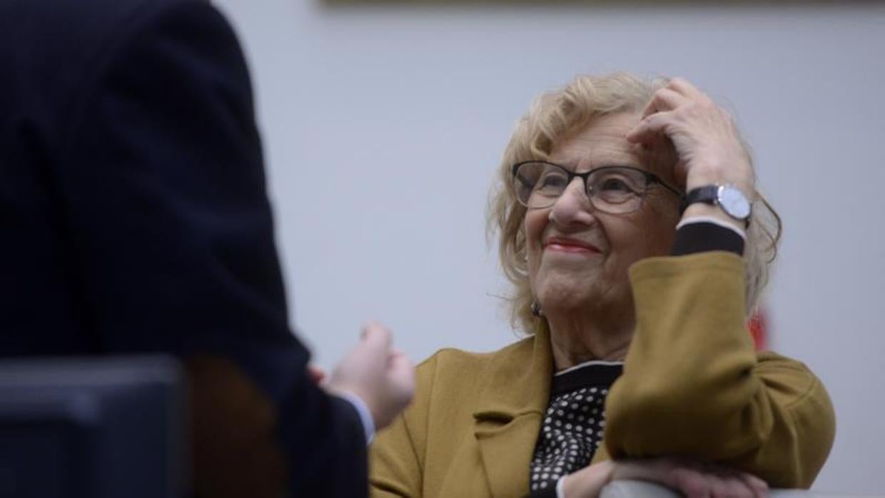 Manuela Carmena, en el Pleno del Ayuntamiento del pasado mes