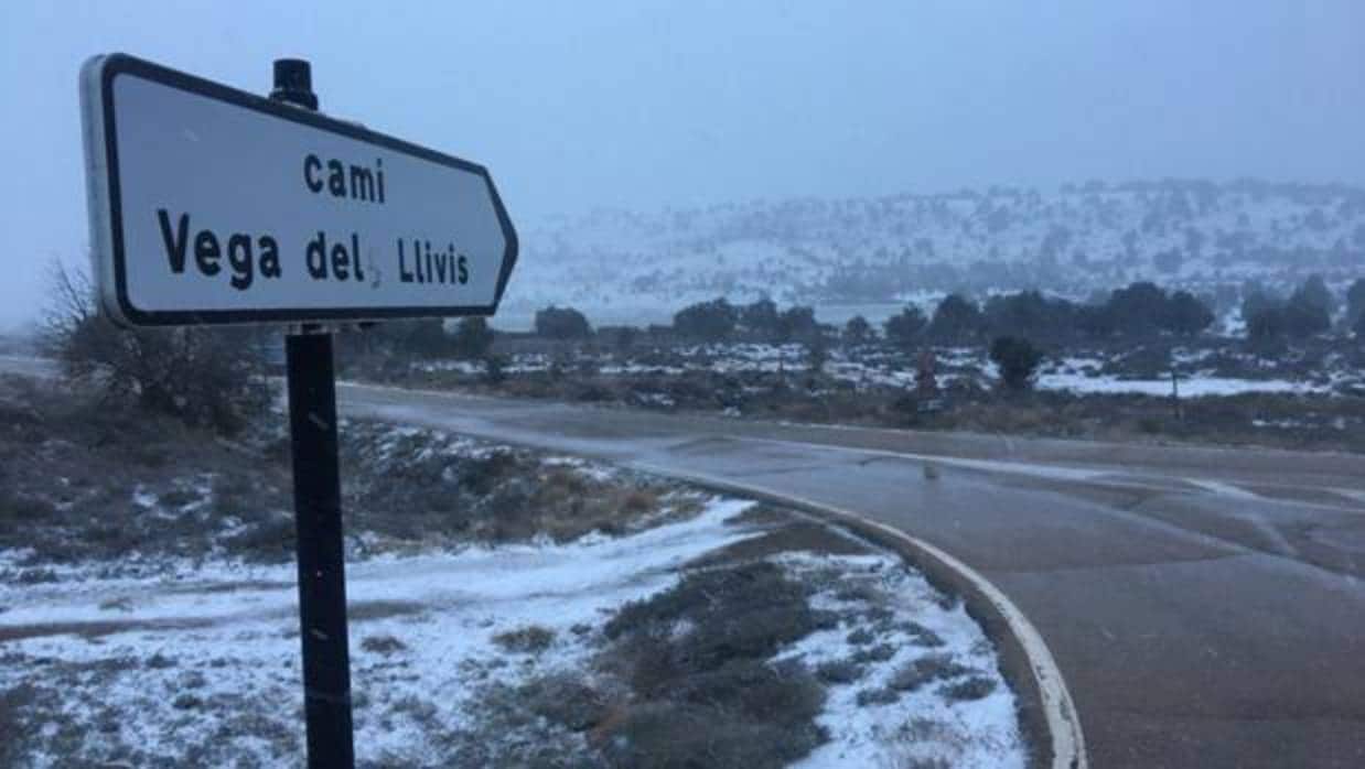 Imagen de la nieve en el interior de la provincia de Castellón