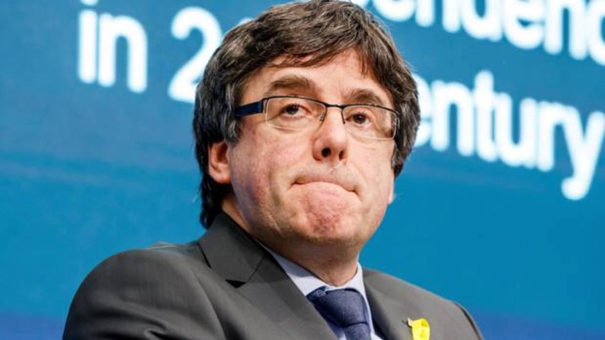 Carles Puigdemont, durante su intervención en Ginebra