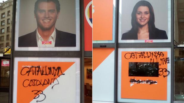 Ciudadanos y el PSC denuncian ataques en sus sedes en Barcelona