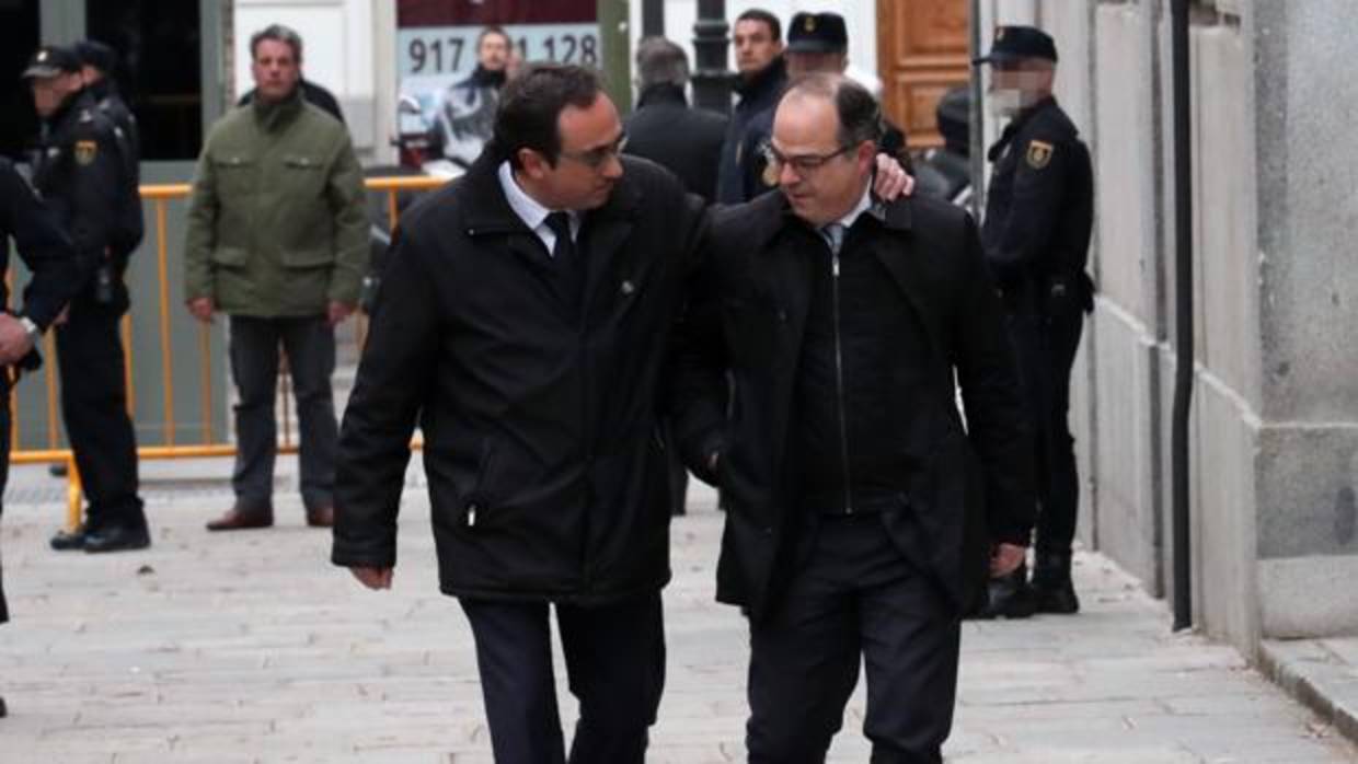 Josep Rull y Jordi Turull a su llegada ayer al Tribunal Supremo