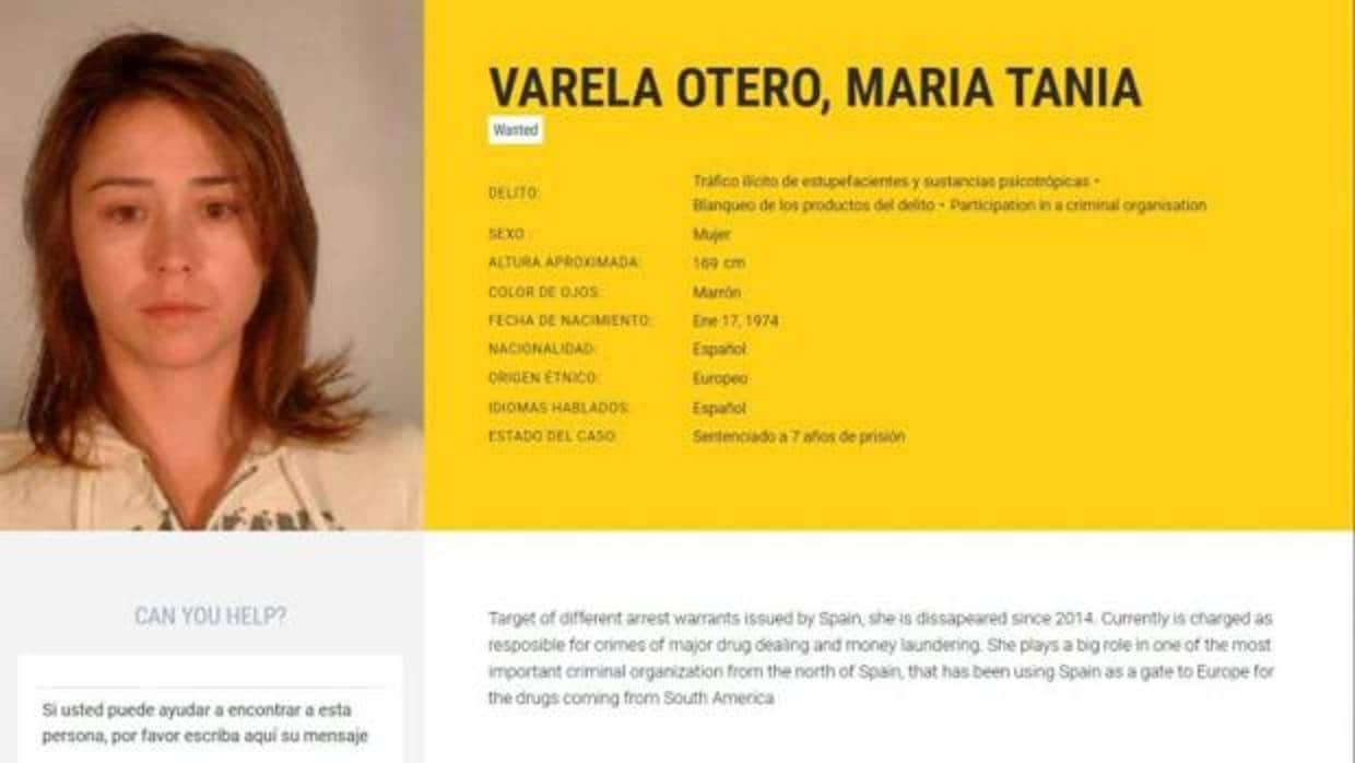 Ficha de Tania Varela en la Europol