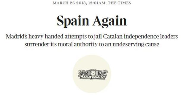 «España, otra vez», nuevo ataque de The Times contra nuestro país