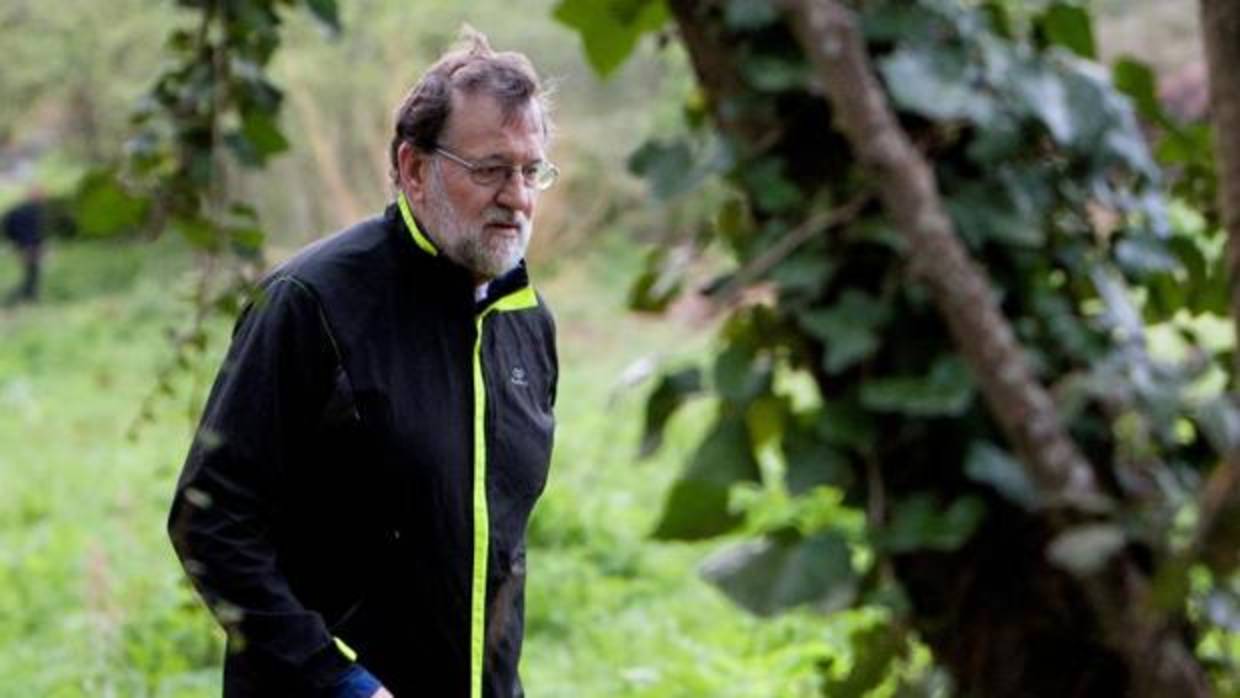 El presidente del Gobierno, Mariano Rajoy, este jueves en la Ruta da Pedra e da Auga