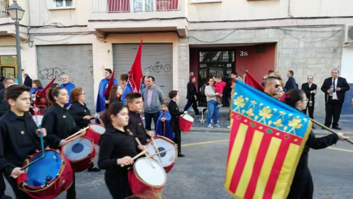 Imagen de una banda de música tomada este Jueves Santo en Valencia