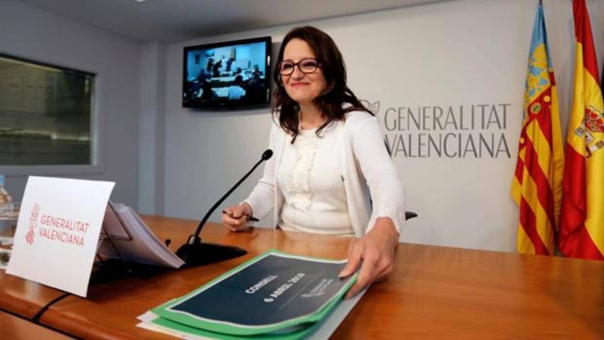 Imagen de la vicepresidenta de la Generalitat, Mónica Oltra, tomada este viernes