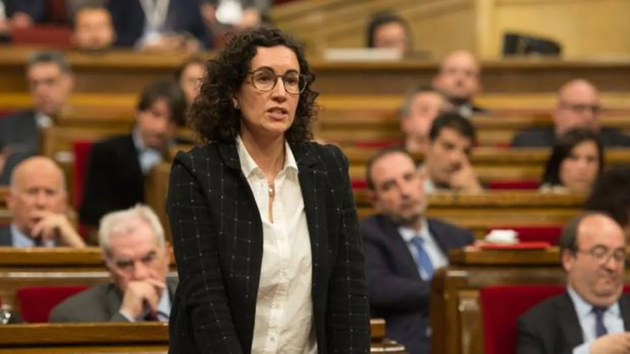 Marta Rovira (ERC) durante una comparecencia en el Parlamento catalán