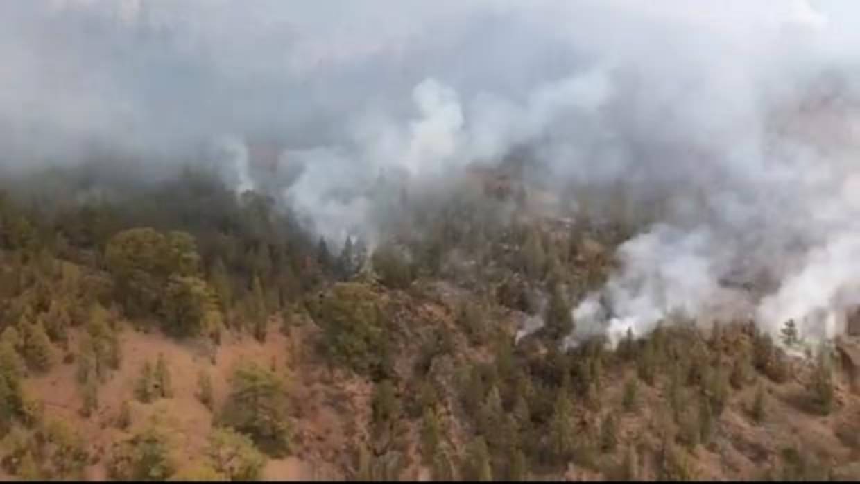 Zona del incendio este lunes