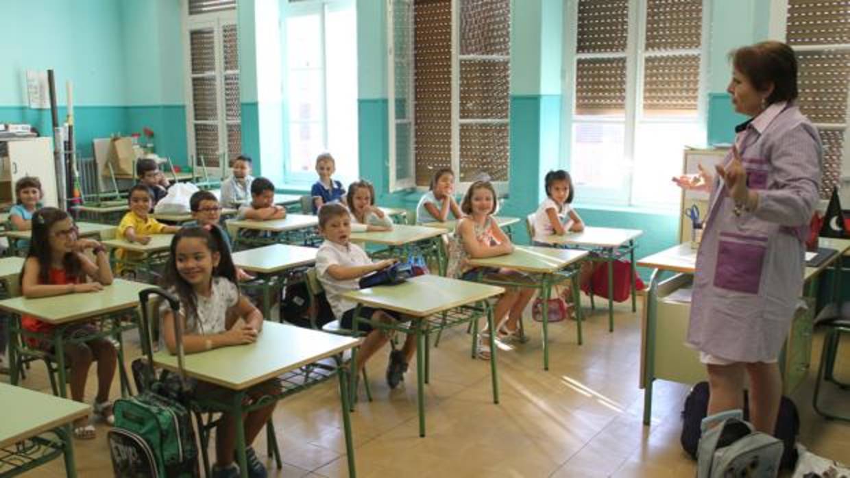 Una clase del colegio Blas Sierra de Palencia, en una foto de archivo