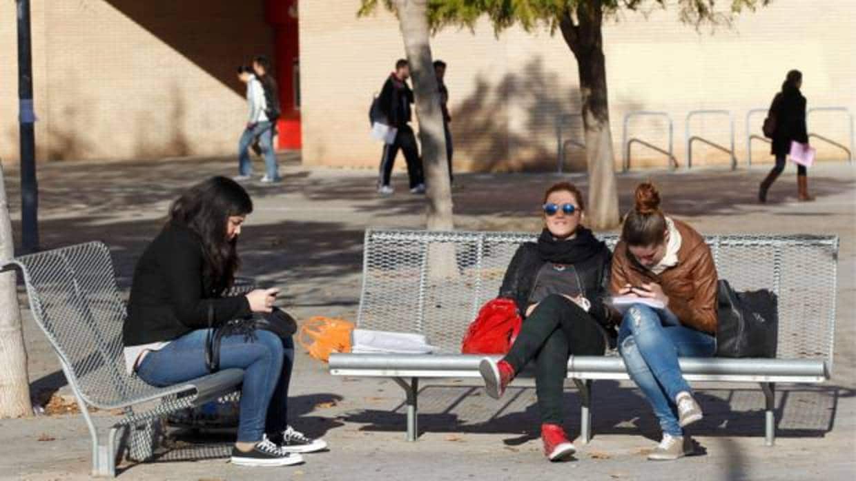 Imagen de archivo estudiantes en el campus de la Universidad de Valencia