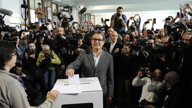 Artur Mas en la votación del nueve de noviembre del 2014
