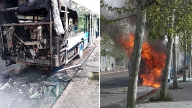 El calor resucita los problemas en la EMT: arde otro autobús en plena calle