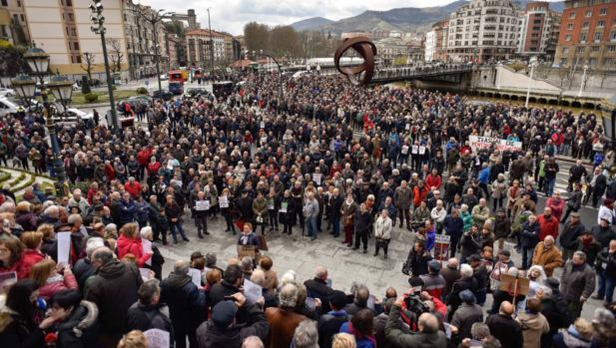Manifestación por las pensiones dignas en Bilbao