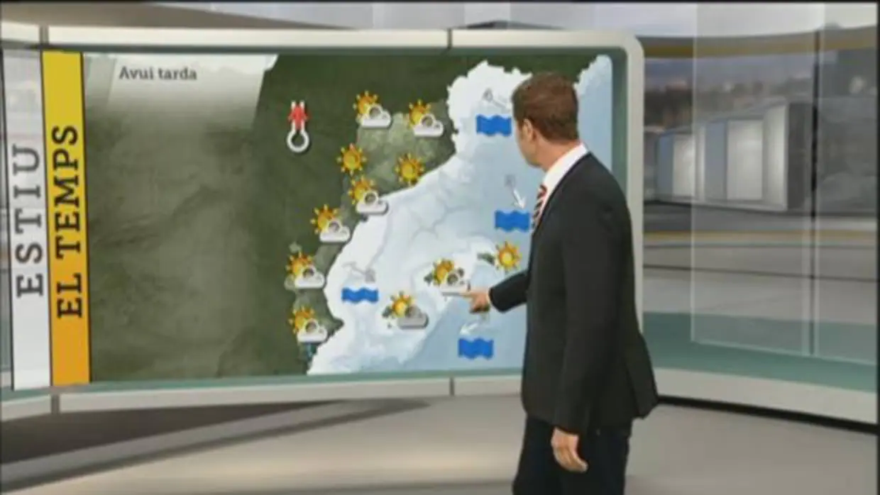 Imagen de archivo de un mapa de los «países catalanes» en un informativo de TV3
