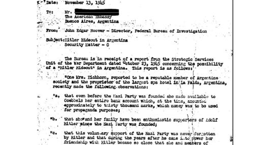 Instrucciones del FBI norteamericano a sus agentes en Argentina en 1945