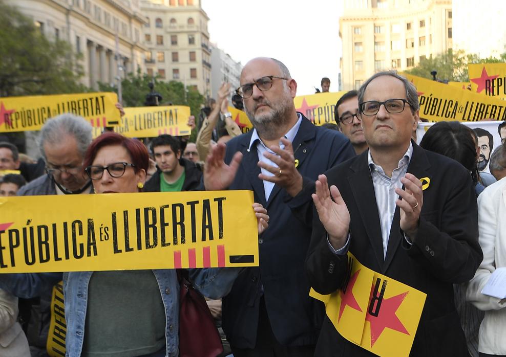 Torra, en una manifestación secesionista en Barcelona