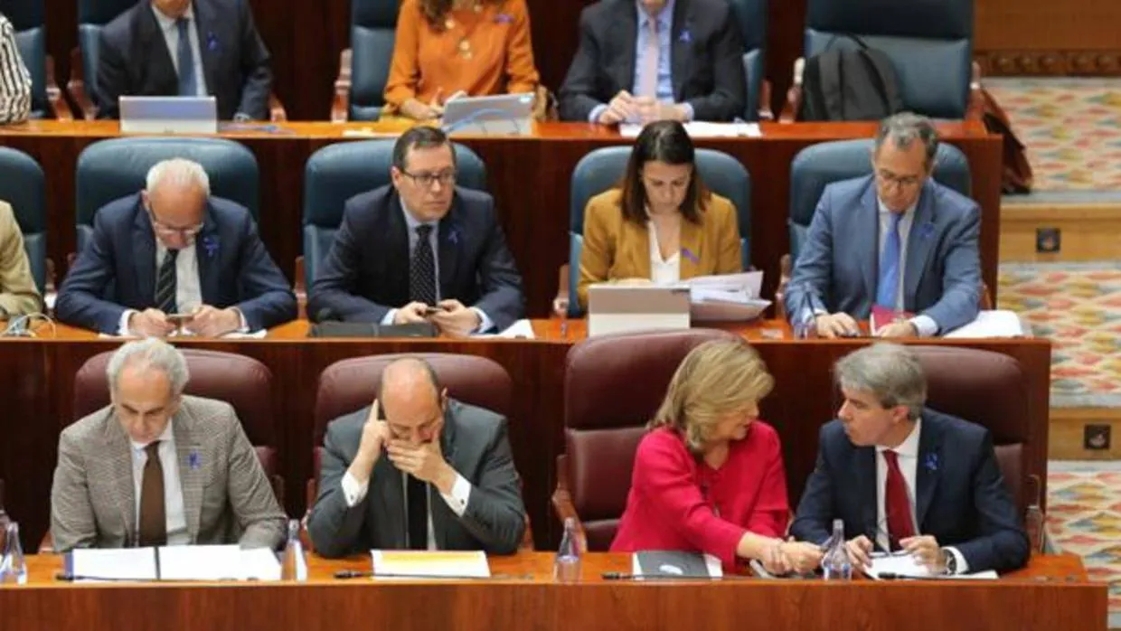Banco del gobierno regional, en la Asamblea de Madrid