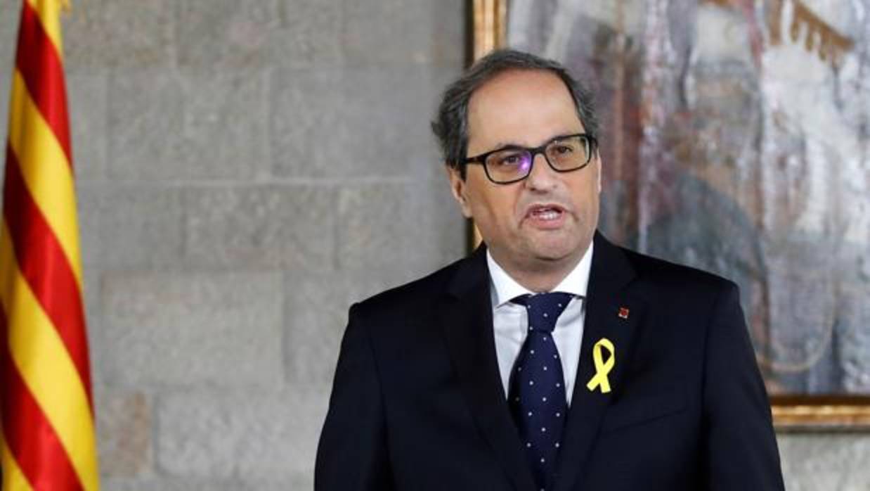 Quim Torra, el jueves, durante la toma de posesión como presidente de la Generalitat