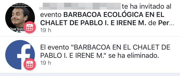 Facebook elimina un intento de acoso contra Iglesias y Montero: «Barbacoa en la mansión»