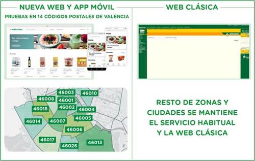 Estos son los códigos postales y las aplicaciones para poder comprar en la nueva web de Mercadona