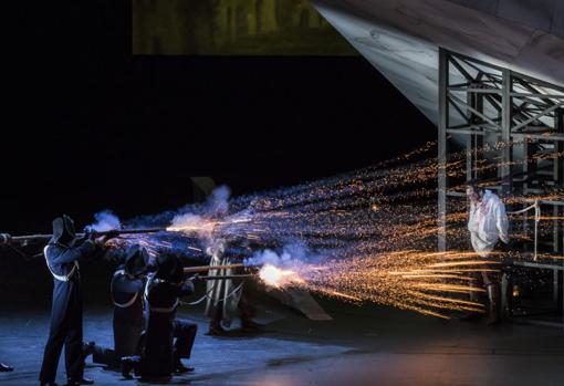 Puesta en escena de la ópera Tosca, en el Palau de les Arts