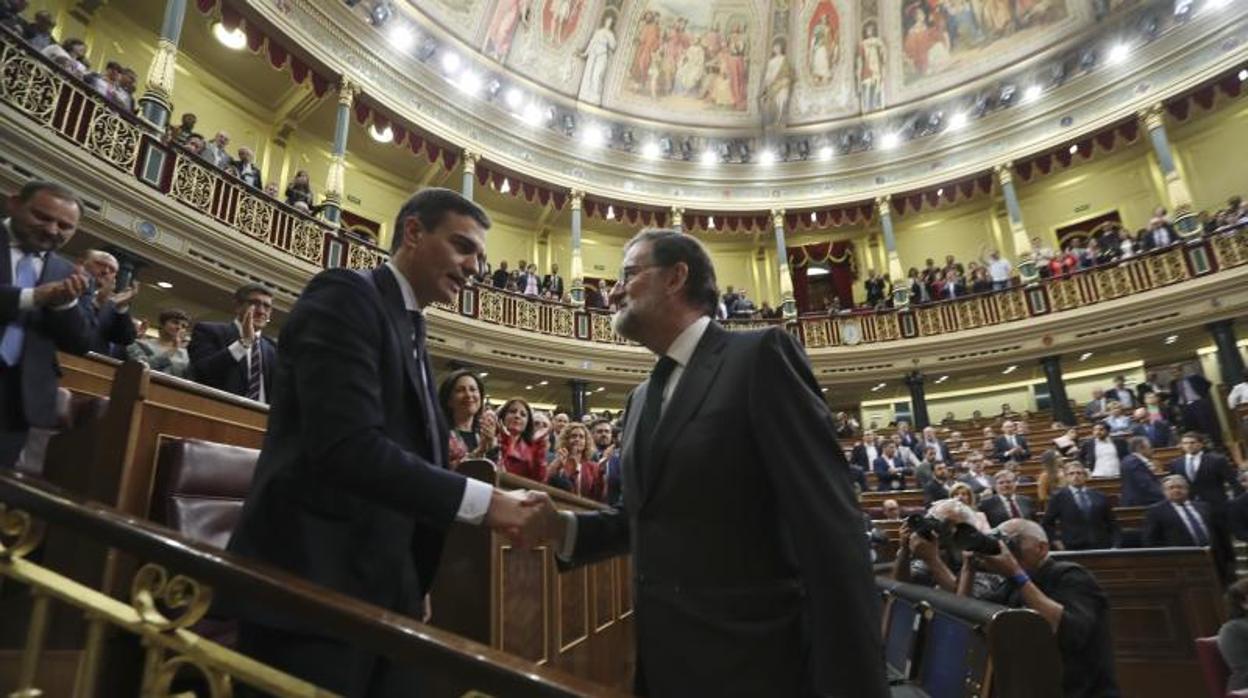 Pedro Sánchez y Mariano Rajoy, ayer