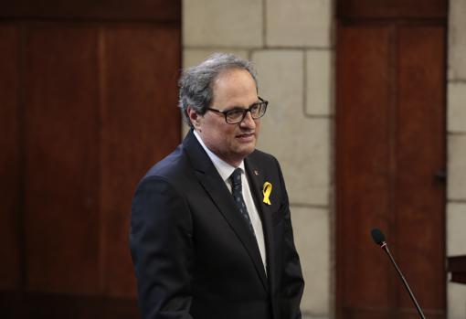 Joaquim Torra, President de la Generalitat, durante la toma de posesión de los consellers del President Torra,