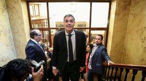 Pedro Sánchez tras triunfar en la moción de censura