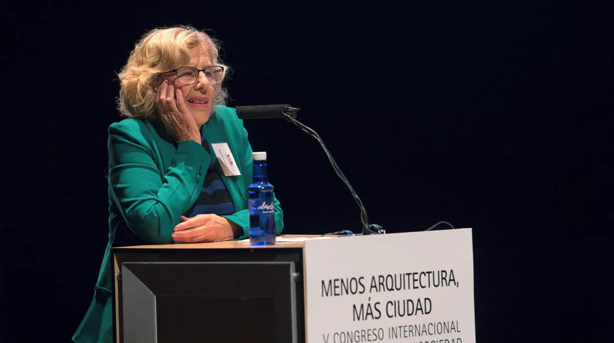 Carmena, ayer, durante su intervención en el acto de apertura del V Congreso Internacional Arquitectura