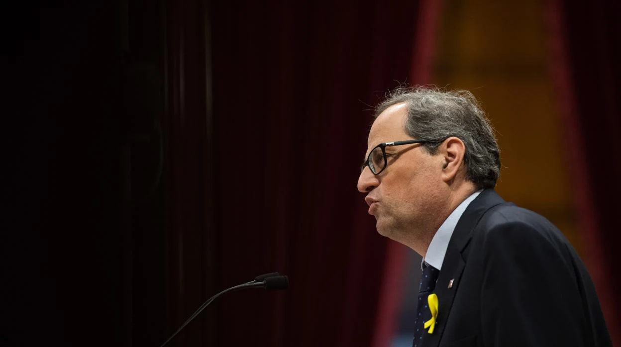 El presidente catalán, Quim Torra, en el Parlament