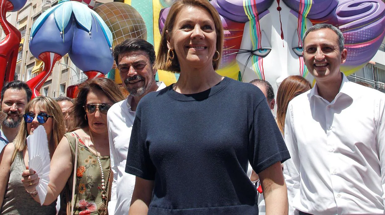 María Dolores de Cospedal, en su visita de este domingo a Alicante junto a Barcala y Sánchez