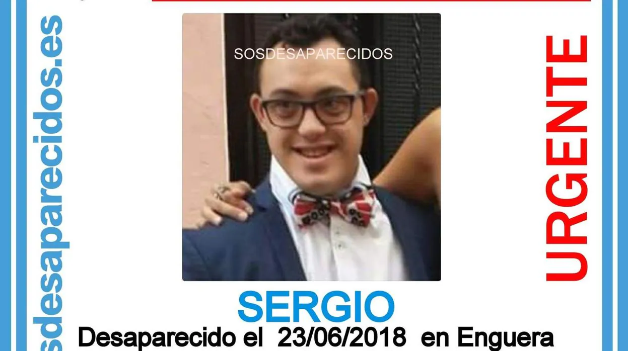 Imagen de Sergio, el joven desaparecido