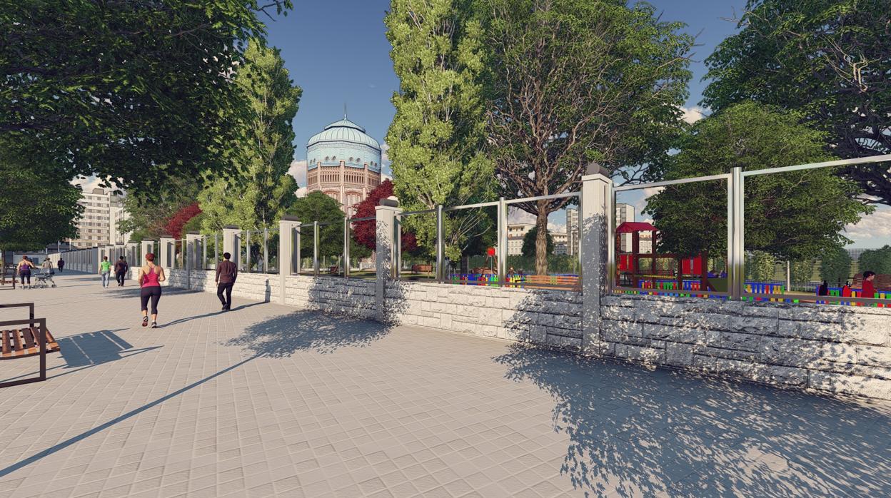 Recreación del futuro parque de Santa Engracia