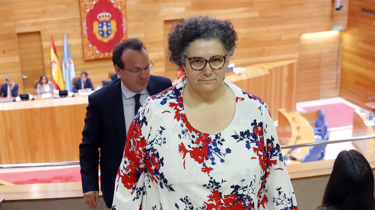 La Valedora do Pobo, Milagros Otero, tras asistir a un debate en el Parlamento de Galicia