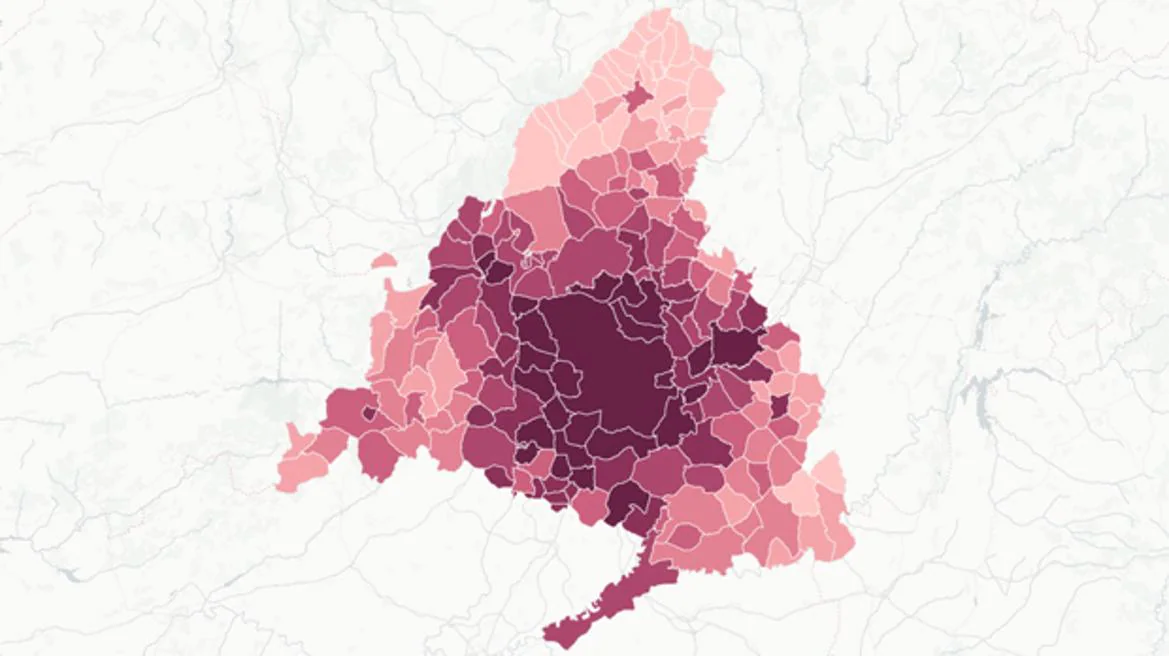 Los 37 municipios de Madrid con menos de 20 habitantes por kilómetro cuadrado